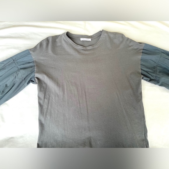 ZARA | Blue Bubble Sleeve Top - Picture 7 of 16